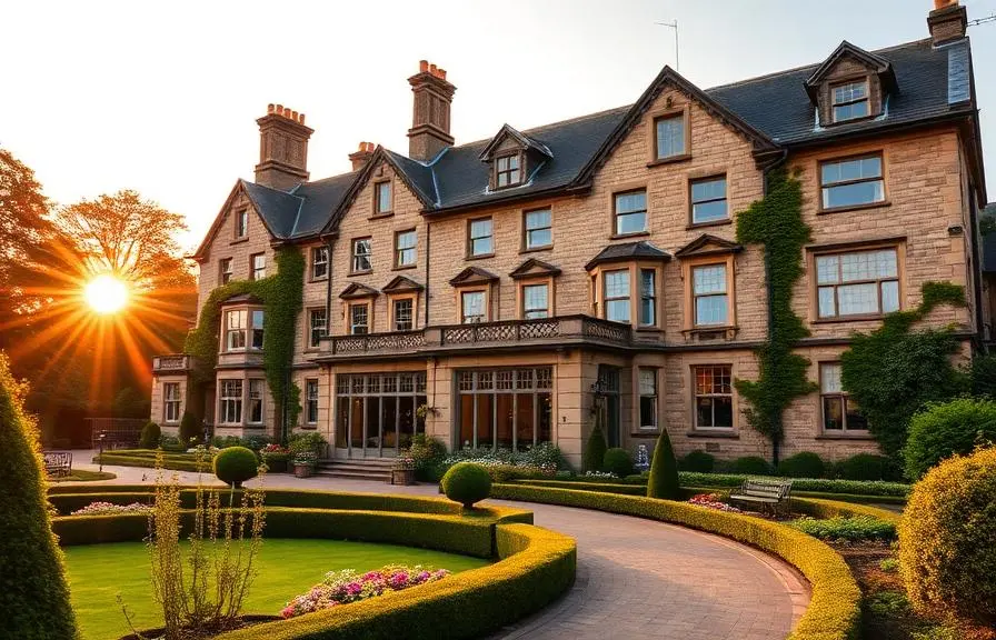 Rockliffe Hall Golf & Spa Resort exterior at golden hour