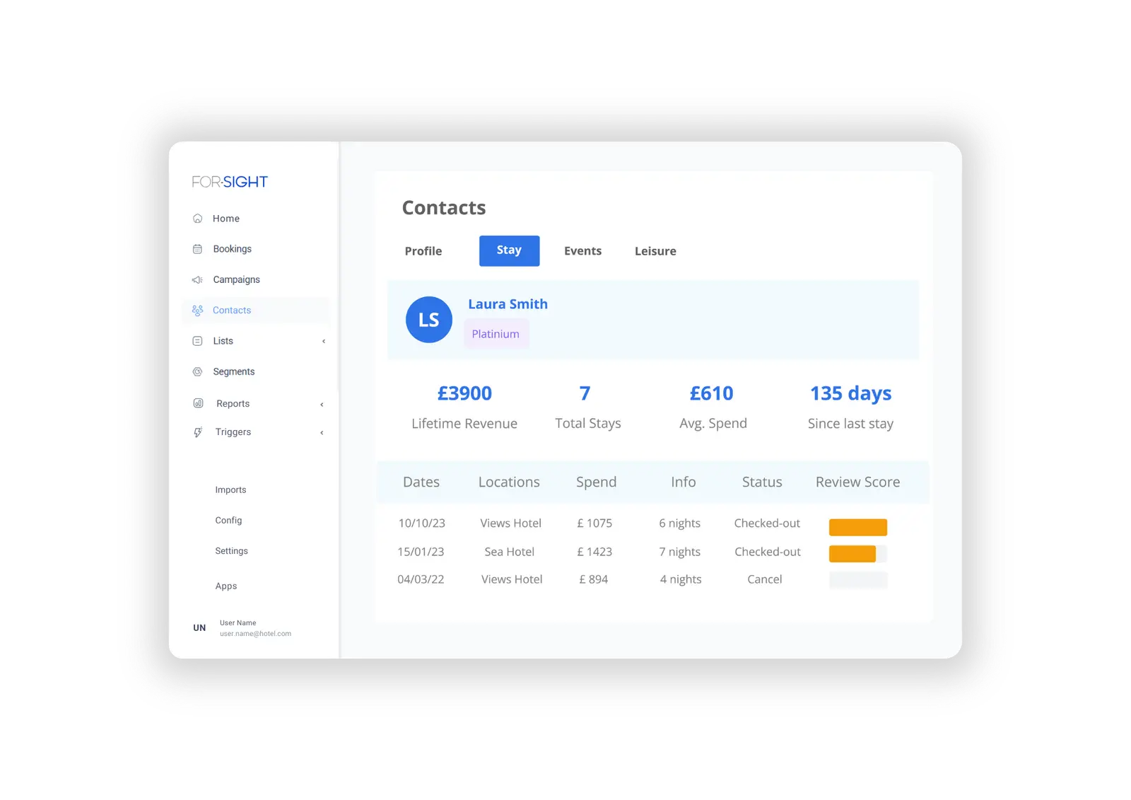 Hotel professional with unified guest data view